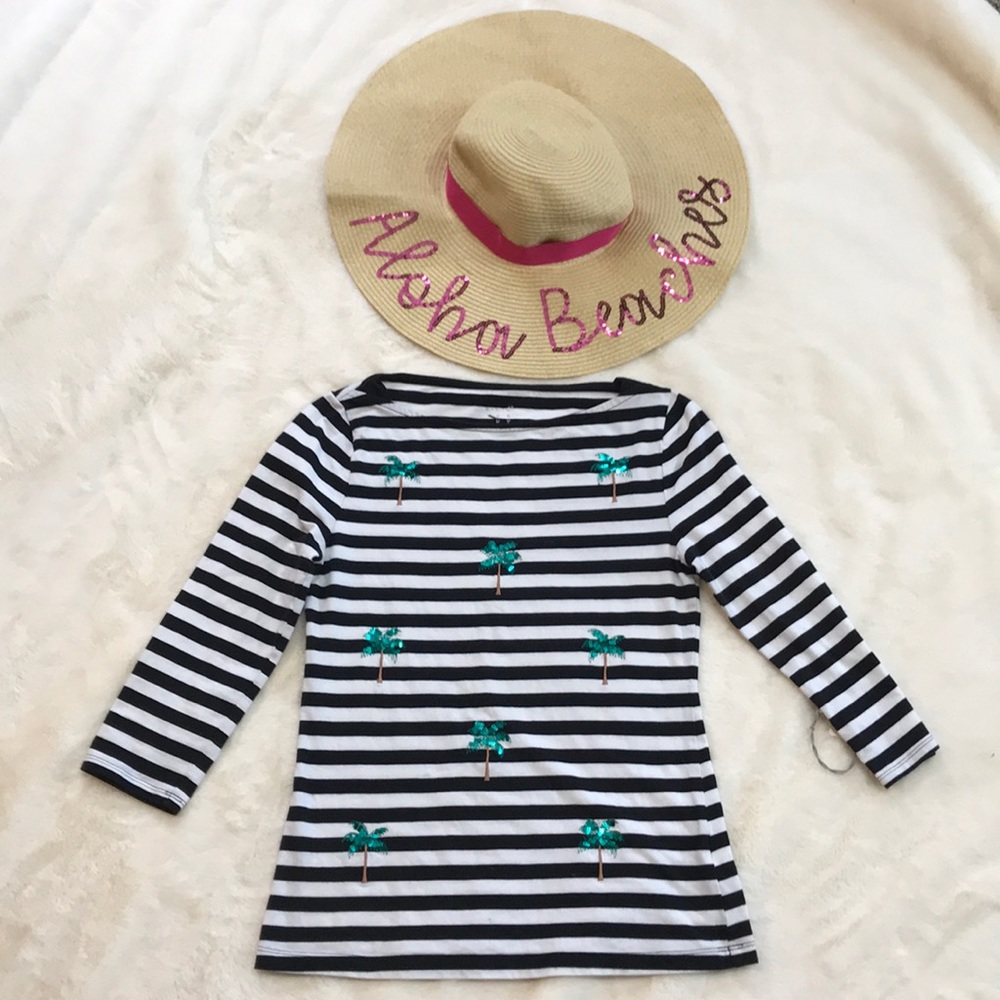 NWT A New Day Palm Tree Striped Top